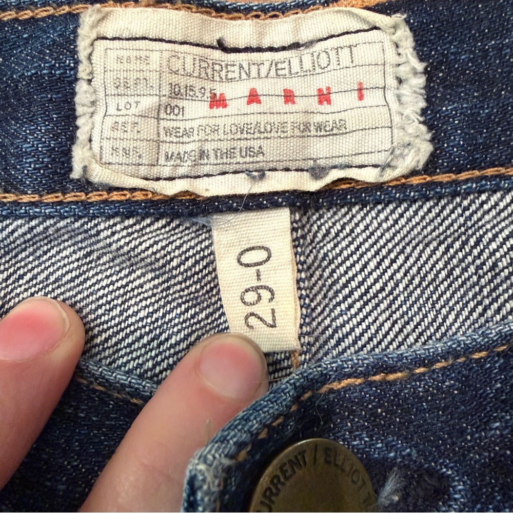 Marni X Current/Elliott Military Pearl Patterned Boyfriend Jeans View 3